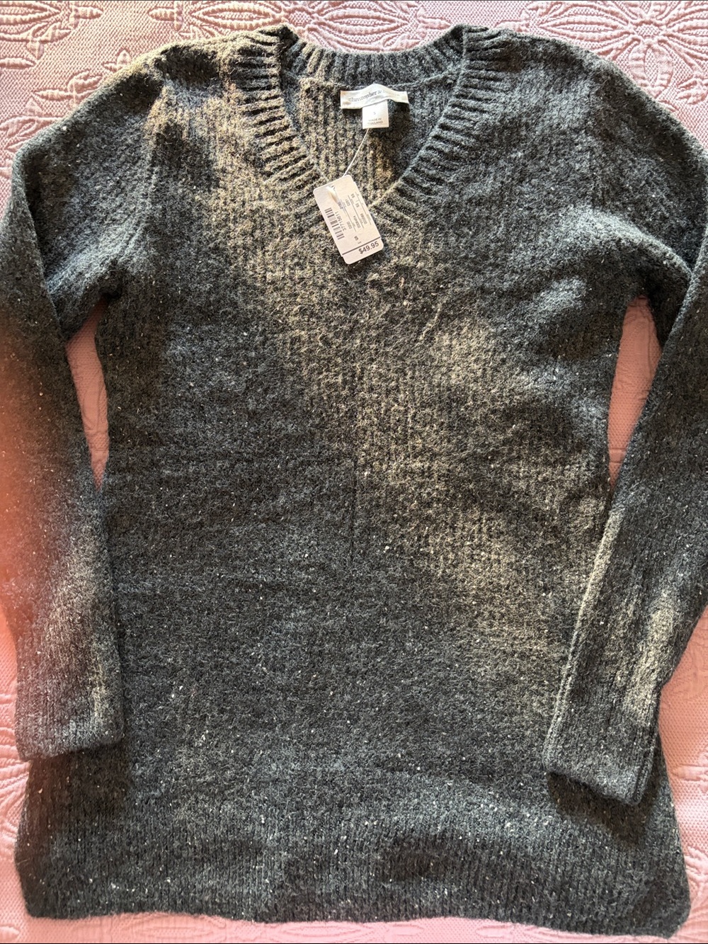Cozy V-Neck Women’s Sweater - Dark Gray